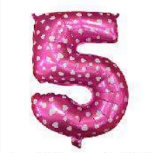 Globo Foil Fucsia Corazones Numero 5 26
