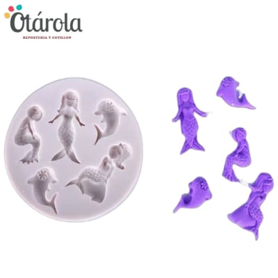 Molde Silicona Sirena 5 Div.