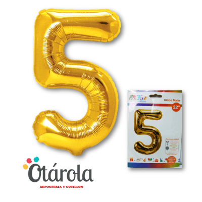 Globo Foil Dorado Numero 5