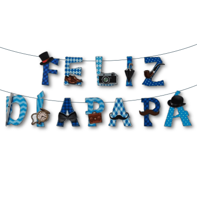 Guirnalda Feliz Dia Papa Sombrero 5 metros1