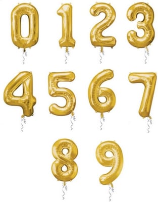 Globo Foil Numero Dorado 26