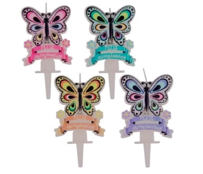 Vela Mariposa Feliz Cumpleaño 1u.1