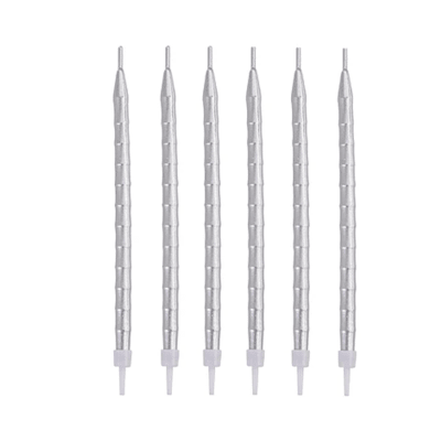 Vela Larga Espiral Plata 6 pcs1