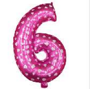 Globo Foil Fucsia Corazones Numero 6 26
