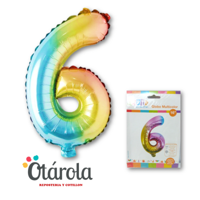 Globo Foil Multicolor Numero 61
