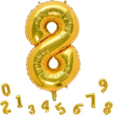 Globo Foil Dorado Numero 8 26