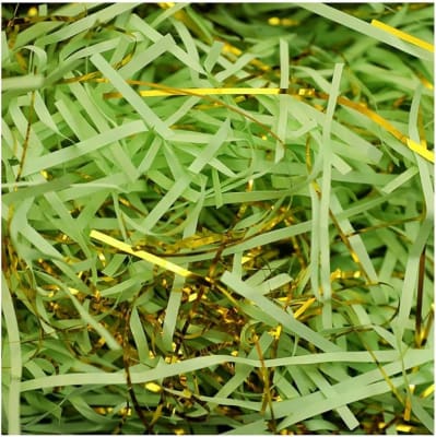 Viruta Relleno De Papel Verde Dorado 20grs.