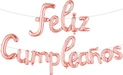 Globo Foil Letras Feliz Cumpleaño Rose Gold 16