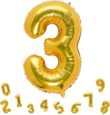 Globo Foil Dorado Numero 3 26