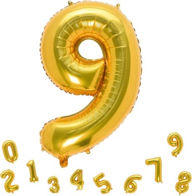 Globo Foil Dorado Numero 9 16
