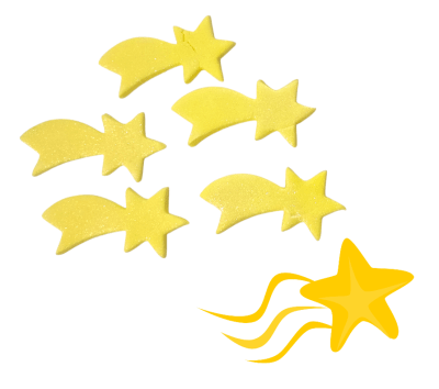 Decoracion de Azucar Estrella Fugaz 5u.