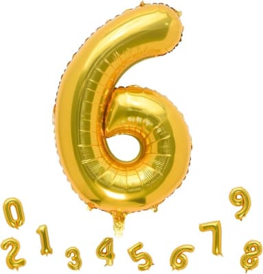 Globo Foil Dorado Numero 6 16