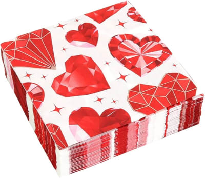 Servilletas 33x33cms. Corazones Rojos1