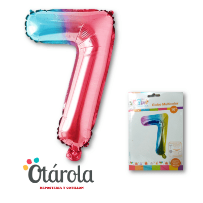 Globo Foil Multicolor Numero 71