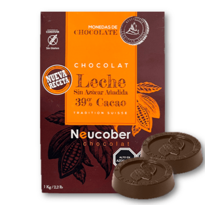 Cobertura Neucober Leche Sin Azucar 39% Cacao 1kg.