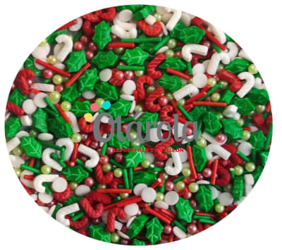 Sprinkles Navidad Hojas, bastones.