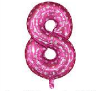 Globo Foil Fucsia Corazones Numero 8 26