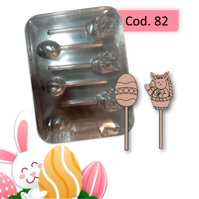 Molde Plastico Paletas de Pascua 6 Div.