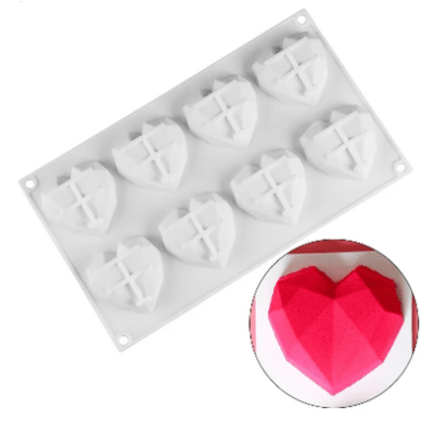 Molde Silicona Corazon Diamante