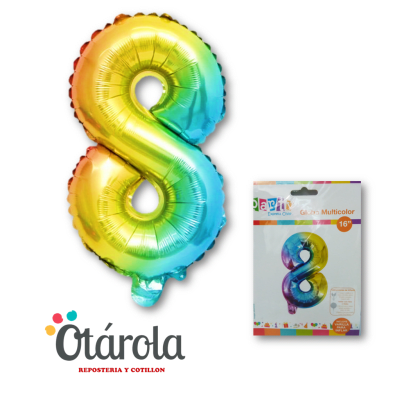 Globo Foil Multicolor Numero 81