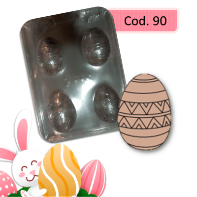 Molde plastico Huevos con triangulos 4Div.