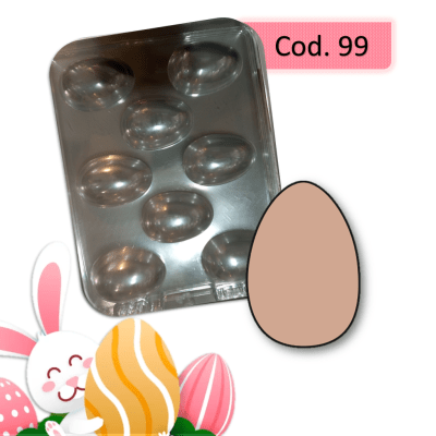 Molde Plastico Huevo liso 8 Div.