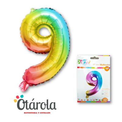 Globo Foil Multicolor Numero 91