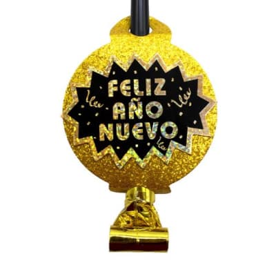 Pito Serpiente Feliz Año Nuevo Dorado 5u.