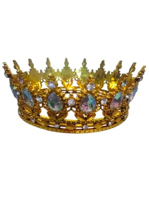 Corona Plastica Dorada 1u.1