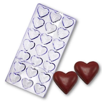 Molde Acrilico Corazones 21div.