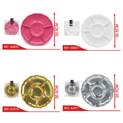 Bandeja Tipo Flor Plastica x 3 Unidades