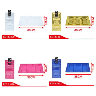 Bandeja Rectangular Plastica x 2 Unidades