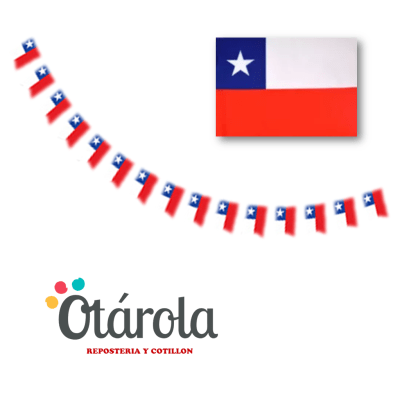 Bandera Chile Fechas Patrias 10mts.2
