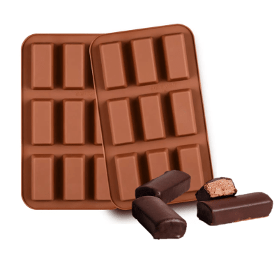 Molde Silicona Chocolate Barra x 9 Div.1