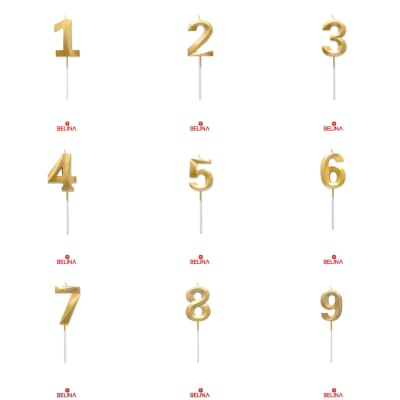 Vela Numero Dorado Belina12