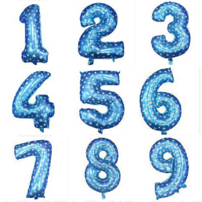 Globo Numero Celeste Corazones