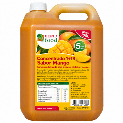 Concentrado Mango (1+19) 5 Lt. Macrofood.