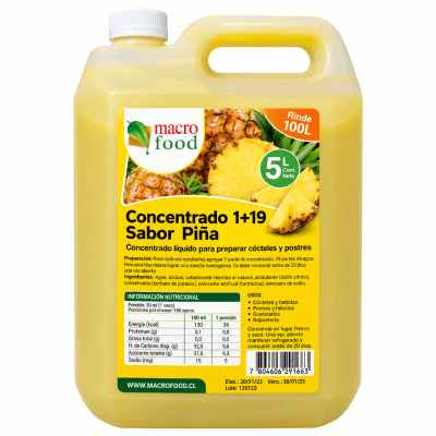 Concentrado Piña (1+19) 5 Lt. Macrofood.