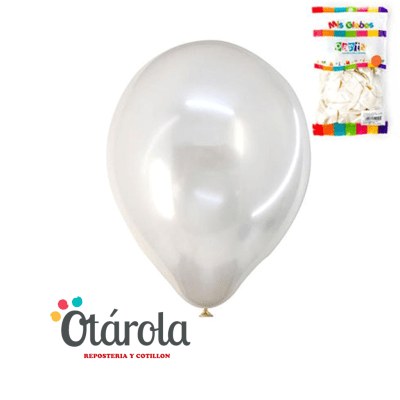 Globo Metalizado Blanco 25u.