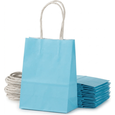 Bolsa Papel 22x27cms. Celeste 6u.