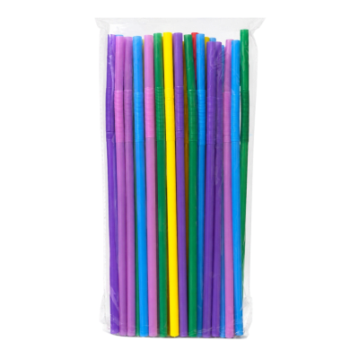 Bombilla Plastica Flexible De Colores Gruesa1