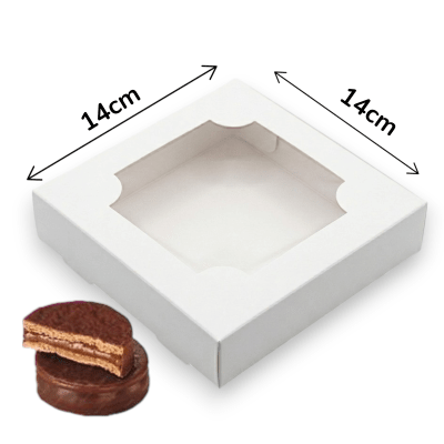 Caja 4 Alfajor Cuadrada Blanca 50 Unidades