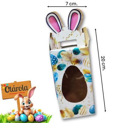 Caja Rectangular Conejo Chica Crema 10u.