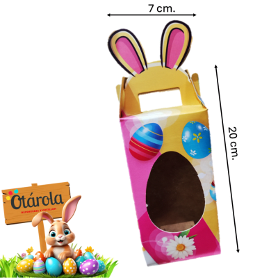 Caja Rectangular Conejo Chica Fucsia 10u.