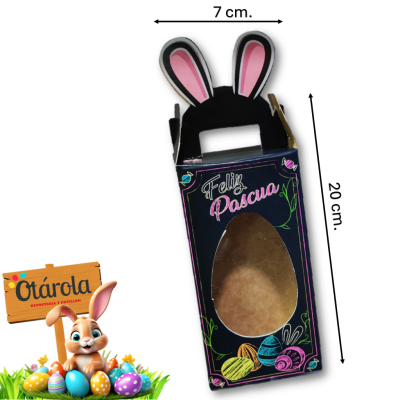 Caja Rectangular Conejo Chica Negro 10u.