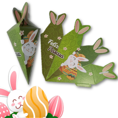 Caja Cono Conejo (Zanahoria) Verde X 10u.