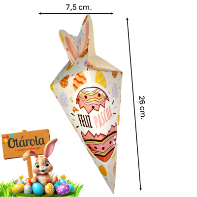 Caja Cono Conejo (Zanahoria) Crema X 50u.