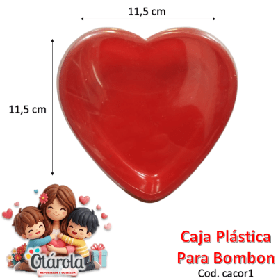 Caja Plastica Corazon Chica 1u.