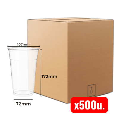 Vaso Plastico 1 litro c/tapa (32oz) (CAJA 500u.)