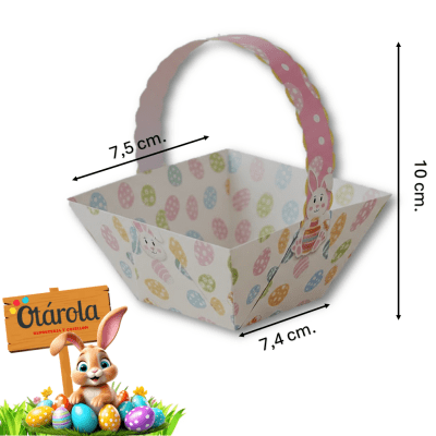 Caja Canasto para huevos de pascua fucsia 6pzas.